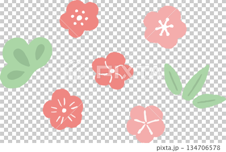 一幅筆觸隨意的松樹、竹子和梅花的插圖。 一幅筆觸隨意的松樹、竹子和梅花的插圖。 134706578