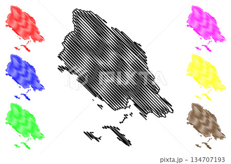 Mussau island (New Guinea, Pacific Ocean, Bismarck Archipelago, St Matthias Islands) map vector illustration, scribble sketch Mussau, Eloaua and Emananus map 134707193