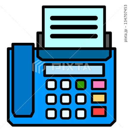 電話や書類の送受信が可能な便利なFAXのイラスト 電話や書類の送受信が可能な便利なFAXのイラスト 134707453