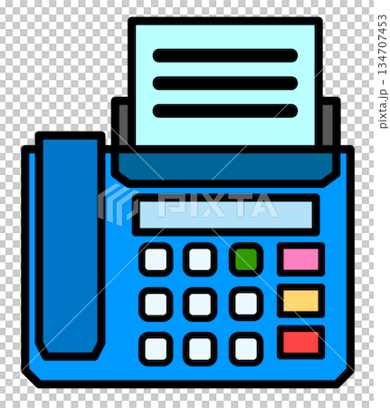 Illustration of a convenient fax machine that can be used to make calls and send and receive documents 134707453