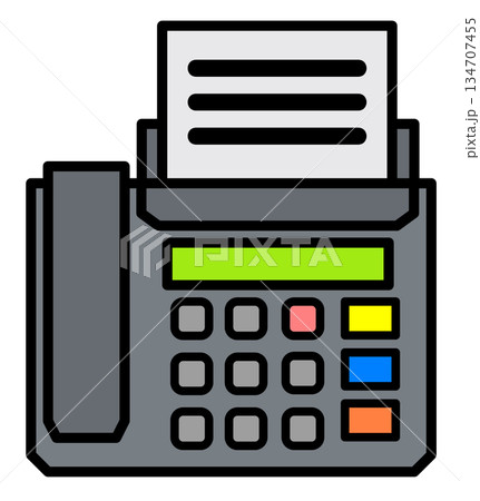 電話や書類の送受信が可能な便利なFAXのイラスト 134707455