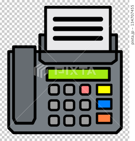 Illustration of a convenient fax machine that can be used to make calls and send and receive documents 134707455