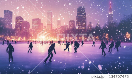 Winter Wonderland: Ice Skating Under the City Lights Winter Wonderland: Ice Skating Under the City Lights 134707476