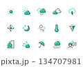 Weather forecast - set of line design style icons 134707981