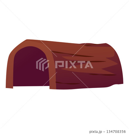 Brown half-log, shelter, or home for exotic animals. Brown half-log, shelter, or home for exotic animals. 134708356