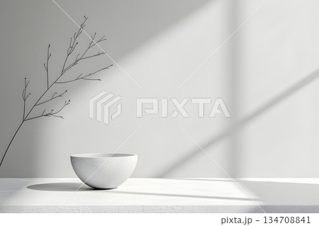 シンプルな植物と器の背景 134708841