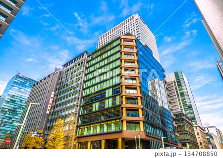 日本の東京都市景観 京橋の交差点にお目見えした第一生命京橋キノテラスなどを望む。新時代へ 日本の東京都市景観 京橋の交差点にお目見えした第一生命京橋キノテラスなどを望む。新時代へ 134708850