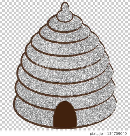 Illustration material Beehive Bee Silver Illustration material Beehive Bee Silver 134709040