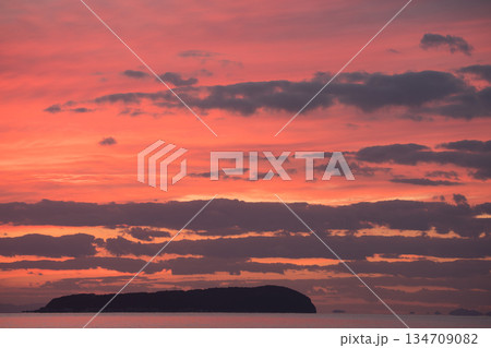 有明浜の夕日（夕日百選） 134709082