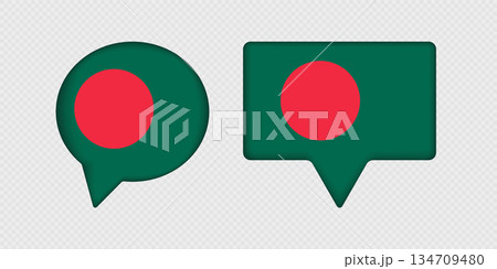 Flag of Bangladesh in speech bubble. 134709480