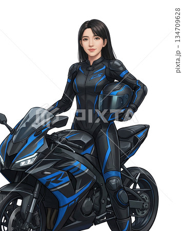黒いバイクの女神 134709628