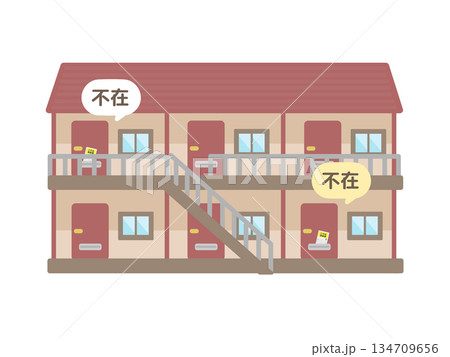 家　不在の吹き出し　イラスト 134709656
