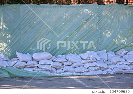 Sand Bags Tarp Protection Sand Bags Tarp Protection 134709680