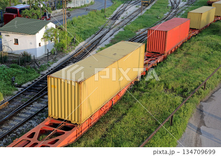 Intermodal Containers Cargo Train 134709699