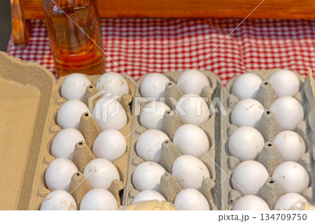 White Eggs Cartons Table 134709750