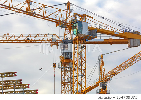 Three Cranes Construction Site Three Cranes Construction Site 134709873