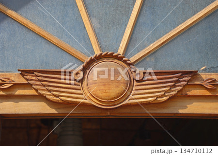Wooden Carving Winged Emblem 134710112