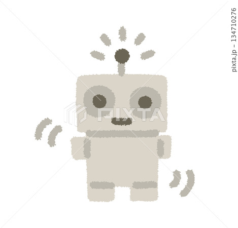 ロボット 手描き パステル プログラミング アイコン イラスト ロボット 手描き パステル プログラミング アイコン イラスト 134710276