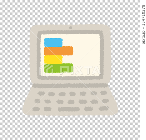 パソコン 手描き パステル プログラミング アイコン イラスト 134710278