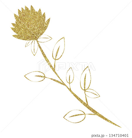 イラスト素材　植物　ゴールド 134710401