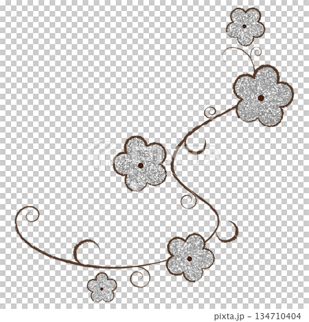イラスト素材　植物　シルバー 134710404