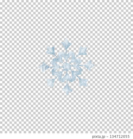 Watercolor snowflake for winter, Christmas and New Year designs. Suitable for holiday decoration, seasonal background, minimal festive layout and greeting card. Watercolor snowflake for winter, Christmas and New Year designs. Suitable for holiday decoration, seasonal background, minimal festive layout and greeting card. 134712055