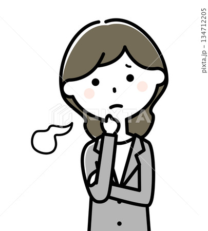 ため息をつくスーツの女性 134712205