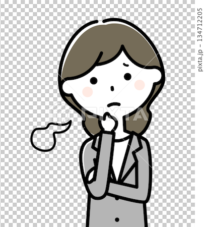 ため息をつくスーツの女性 134712205