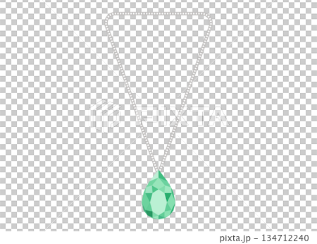 エメラルドの宝石ネックレス 134712240