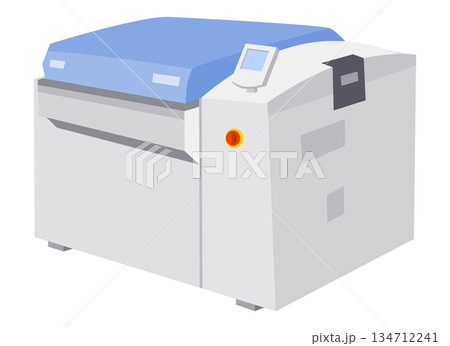 印刷会社のCTPオフセット版製版機のイラスト 134712241