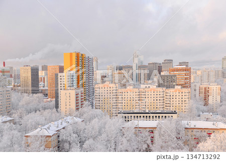 Moscow, Russia, residential sleeping district in winter Moscow, Russia, residential sleeping district in winter 134713292