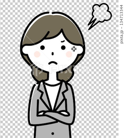 怒るスーツの女性 怒るスーツの女性 134713344