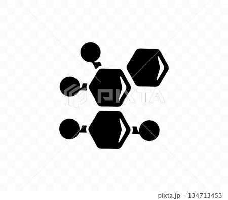 Molecule, molecules and molecular structure, graphic design. Chemistry, chemical, atom and atomic, vector design and illustration 134713453