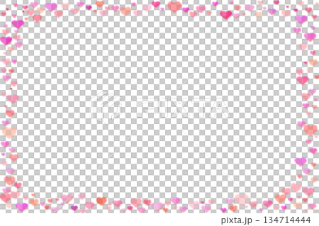Red pink hearts frame on pale blue.Valentine's Day 134714444