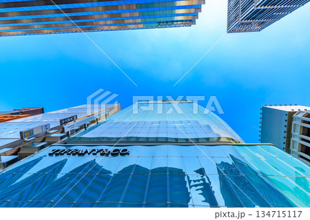 東京　中央区　銀座の都市風景　銀座五丁目交差点付近 134715117