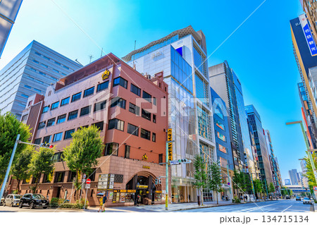 東京 中央区 銀座の都市風景 銀座六丁目交差点付近 東京 中央区 銀座の都市風景 銀座六丁目交差点付近 134715134