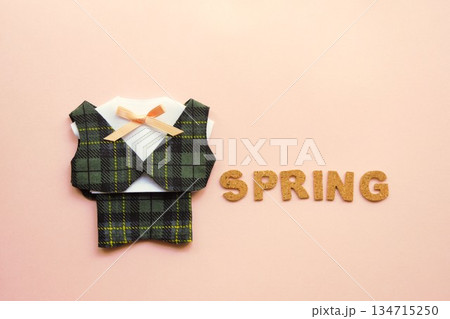 ぬい服　緑チェックセットアップ  春　2 134715250