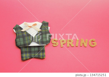 ぬい服　緑チェックセットアップ  春　1 134715251