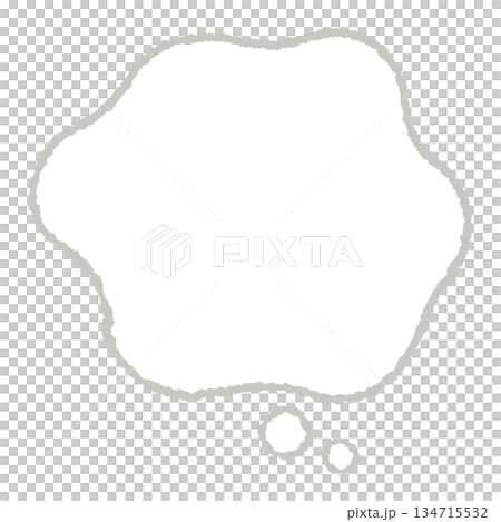 考え事や悩みの表現に最適、手描きのもやもや吹き出し 考え事や悩みの表現に最適、手描きのもやもや吹き出し 134715532