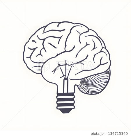 創造力と知性を象徴するミニマルデザイン 134715540
