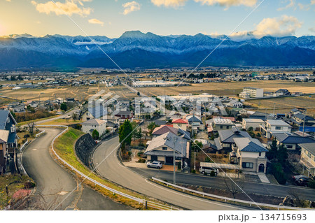 安曇野夕景【北安曇郡池田町】 安曇野夕景【北安曇郡池田町】 134715693