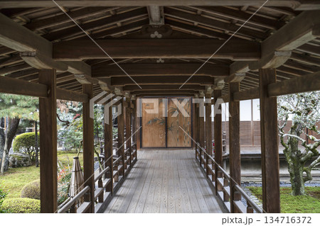 冬の大覚寺(京都)村雨の廊下 冬の大覚寺(京都)村雨の廊下 134716372