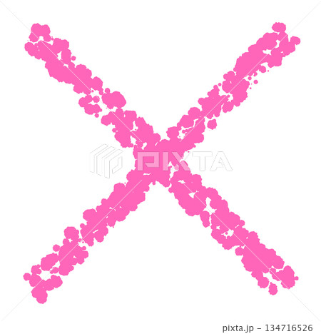 クレヨン素材　手描きのバツマーク 134716526