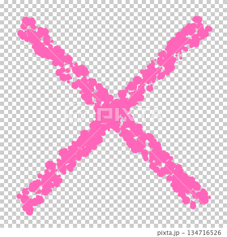 クレヨン素材　手描きのバツマーク 134716526