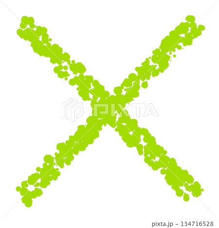 クレヨン素材　手描きのバツマーク 134716528