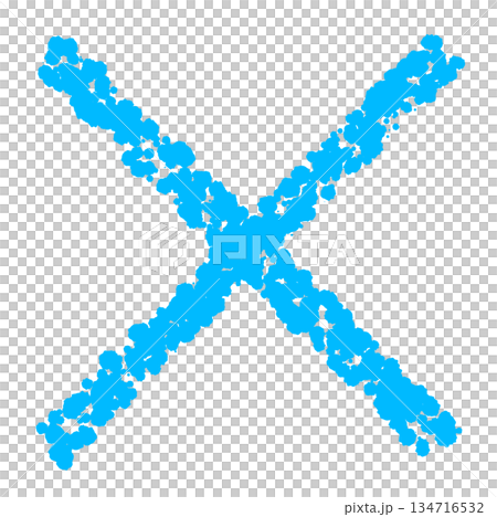 Crayon material: Hand-drawn cross mark 134716532
