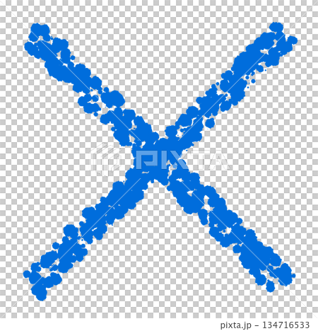 Crayon material: Hand-drawn cross mark Crayon material: Hand-drawn cross mark 134716533