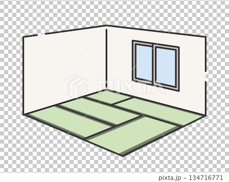 日式榻榻米房間插圖 134716771
