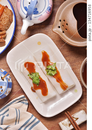 Steamed rice rolls (Cheong Fun) Steamed rice rolls (Cheong Fun) 134716958