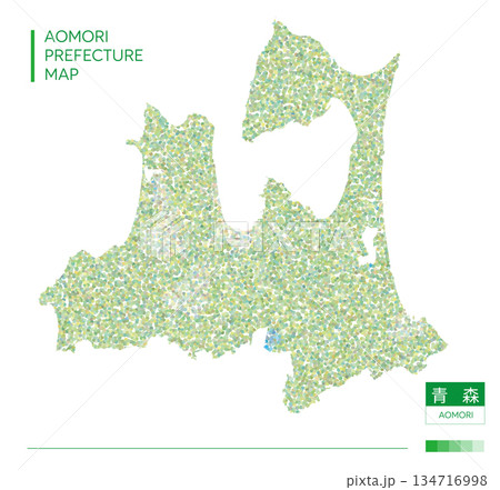 青森県地図(点描) 青森県地図(点描) 134716998
